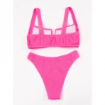 costum de baie roz neon 2 piese fitint tropical pink 4