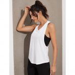 tricou lung dama sport fitint string white 2